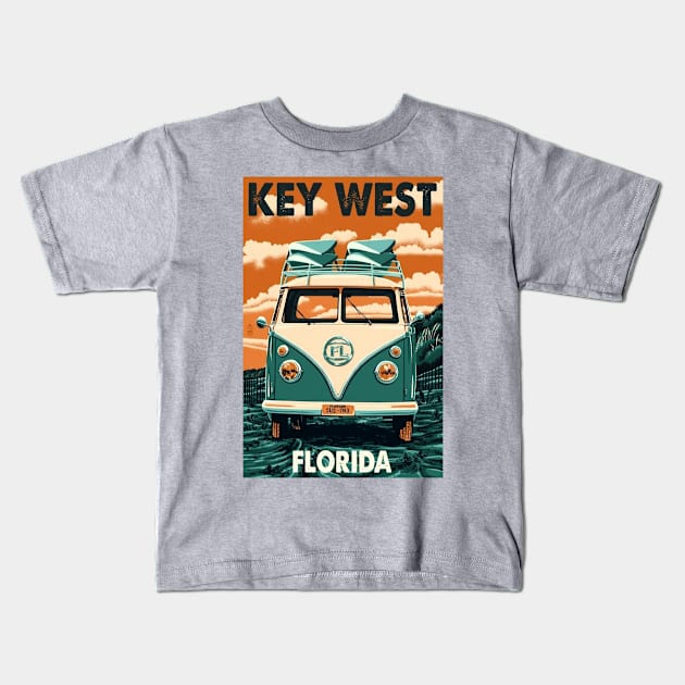 Vintage Travel Poster - Key West Florida Kids T-Shirt by Starbase79